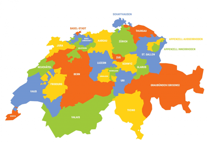 Kantone karte der Schweiz v3